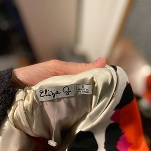 Eliza j sleeveless constructed dress smoke environment multi colored w lining